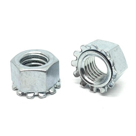 Boltsandnuts.Com External Tooth Lock Washer Lock Nut, M8-1.25, Class 8, Zinc Plated, 2000 PK M8CNKE8Z-2000